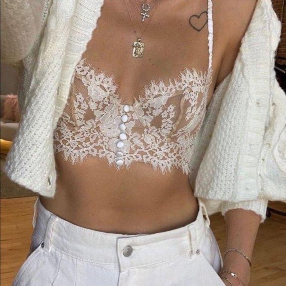 NWOT For Love & Lemons Faye Lace Underwire Eyelet Bra